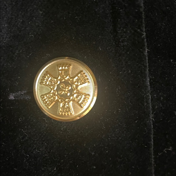 Doncaster Elegant Black Velvet Jacket w/ Gold Buttons - Picture 3 of 9